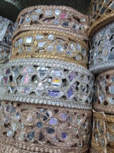 Bordure en dentelle métallique fantaisie, tissu en polyester brodé de qualité supérieure, 9 mètres, garniture en organza, pour lehenga, sari, robe, chaussures de mariée, mode - Product Image 4