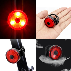 Luz LED Redonda Impermeable para Bicicleta, Luces Delanteras y Traseras de Plástico, Fácil Montaje - Product Image 2