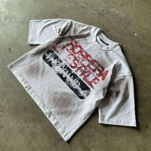 Fabricante de alta calidad camiseta personalizada Dtg Print Dirtywash camisas Hiphop hombres Boxy camiseta para hombres - Product Image 2