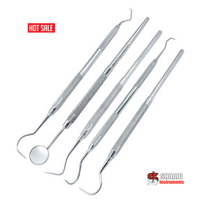 ชุดตรวจสุขภาพฟัน6ชิ้น U6/H7ที่ขูดปากกระจกซีเมนต์ไม้พายที่ขูดทำความสะอาดฟัน - Product Image 6