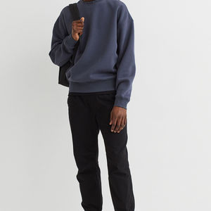 Basics algodón Slim Fit Streetwear personalizado cuello redondo sudadera hombres alta calidad cuello redondo sudaderas sudadera personalizada - Product Image 1