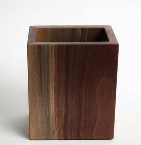 Porte-couverts carré en bois foncé dernier récipient organisateur d'ustensiles cuillère en bois moderne fourchette couteau mijoteuse outil de comptoir de cuisine - Product Image 1