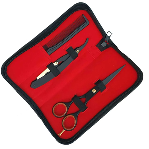 ชุดกรรไกรตัดผมบางสำหรับร้านเสริมสวยพร้อมที่โกนหนวดและหวี - Product Image 1