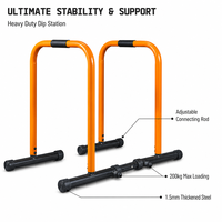 Station de dips robuste ProCircle avec barres parallèles réglables et barre de connexion, capacité de 200 kg, pour entraînement de force à domicile