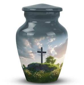 Christian Themed Cremation Urn <b>for</b> Adult <b>Ashes</b> Customizable Memorial <b>for</b> Human <b>Ashes</b> With Keepsake Spiritual Urn <b>for</b> Adults - Product Image 2