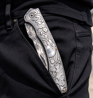 Couteau pliant portable en acier Damas, haute dureté, petit couteau pour usage extérieur et découpe de fruits