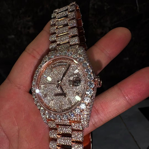 Montre-bracelet pour homme à mouvement mécanique automatique Miyota de 41 mm, édition limitée, cadran analogique, affichage de la date, diamant moissanite - Product Image 2