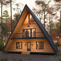 Maison préfabriquée modulaire en métal de 50 m² pour la Pologne, la Tunisie, à faible coût, 2 chambres, forme triangulaire, 80 m²