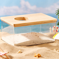 Bac de bain de sable en acrylique pour petits animaux, salle de bain de sable, conteneur de sable à creuser pour hamsters, souris, lémings, gerbilles, petits animaux de compagnie