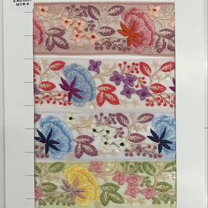 Dentelle brodée florale colorée pour les sacs de style d'affaires chaussures vêtements cadeaux caractéristiques écologiques - Product Image 1