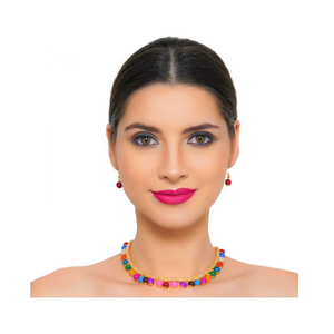 Multicolor Vintage Style Mala Necklace <b>Set</b> with Zircon Pearl Diamond Gold Plated Copper for Party <b>Bridal</b> Fine Eid <b>Jewelry</b> - Product Image 3