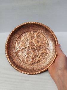 New Arrival Luxury Design Hammered Copper Coaster Eco-Friendly Lightweight Shape for Customized Size Kitchenware Restaurants - Product Image 4