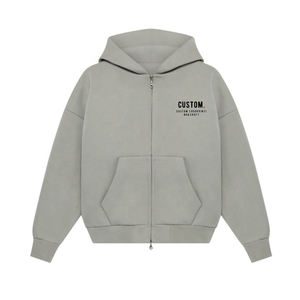 เสื้อมีฮู้ดซิปคู่ขนาดใหญ่โอเวอร์ไซส์มีซิปรูดซิปแบบกำหนดเอง - Product Image 6