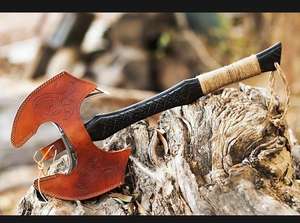 Custom Hand Made Double Head Viking <b>Axe</b> With High Quality Leather Sheath, <b>Survival</b> <b>Axe</b> Camping <b>Axe</b> Multi Tools <b>Axe</b>, 2024 <b>axe</b> Scl - Product Image 5