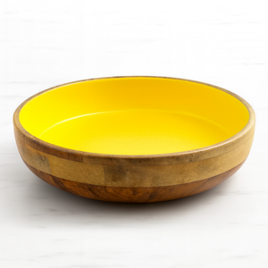 Cuenco de madera de Mango hecho a mano, Interior blanco, caligrafía de Alá, arte islámico decorativo, ensalada, plato para servir frutas, utensilios de cocina rústicos - Product Image 3