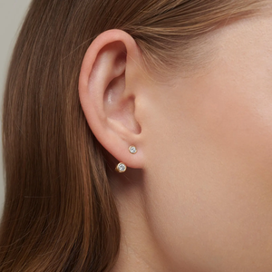 Pendientes Elegantes de Acero Inoxidable con Forma de Bola y Moissanita de Doble Cara con Diseño Desmontable Delantero y Trasero - Product Image 5