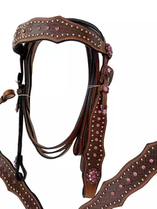 Ensemble de stalles à tête de cheval indienne de la meilleure qualité avec plaque de poitrine au meilleur prix - Product Image 2