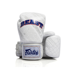 ถุงมือชกมวย Fairtex สีขาว โลโก้สั่งทำได้ หนังแท้ น้ำหนักเบา กันน้ำ แบบผูกเชือก สำหรับฝึกซ้อมและแข่งขัน MMA มวยไทย - Product Image 5