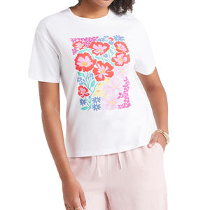 Camiseta transpirable de alta calidad con estampado floral para mujer, tela de lona a un precio razonable - Product Image 1