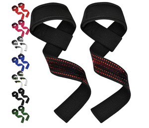 Logo personnalisé Nylon coton Gym haltérophilie sangles de poignet Powerlifting enveloppes pour la musculation et Deadlifts Fitness Protection - Product Image 1