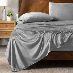 Set di Lenzuola Termiche in Pile Polare Trapuntate, Tessuto in Microfibra Lavorato a Maglia, Include 4 Pezzi - Set Copripiumino con Federe per Letto King Size - Product Image 6