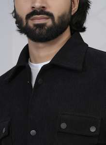 Blazer pour homme en viscose noire à double boutonnage, coupe moderne, élégant, disponible en gros - Product Image 3