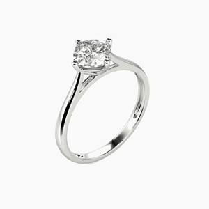 <b>Cushion</b> Cut Solitaire Engagement <b>Ring</b> For Women - Product Image 1