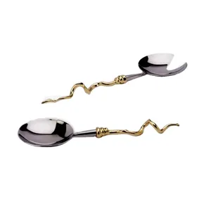 Juego de Cucharas Ecológicas con Diseño en Zig Zag en Acero Inoxidable con Acabado Pulido para Vajilla Elegante, Ideal para Regalos - Product Image 1