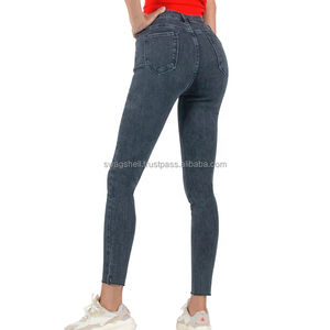 Haute Qualité Femmes Spandex Coton Respirant Jeans Top Vente Extensible Denim Logo Personnalisé Style Décontracté Plus La Taille Solide - Product Image 3