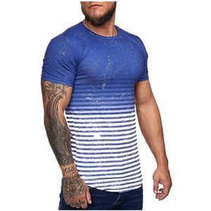 Tee-shirt Ajusté en Coton pour Homme-94% Coton 6% Spandex Ajusté Manches Courtes Col Ras Du Cou - Product Image 6
