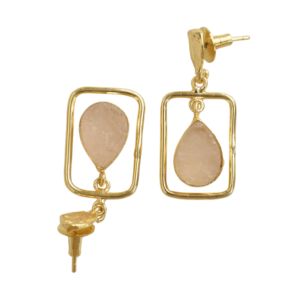 Pendientes de Latón al por Mayor, Diseño de Piedra Natural en Bruto, Latón Chapado en Rodio, Patrón de Diseñador Único, Alta Calidad de Exportación - Product Image 6