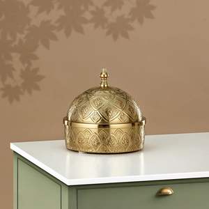 Juego de 2 cazuelas con acabado dorado de lujo de la mejor calidad, calentador de alimentos de cocina de mesa, juego de ollas de Metal árabe de alta calidad - Product Image 4