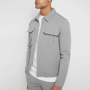 Chándal cortavientos informal de alta calidad para hombre, 100% de poliéster, resistente al viento y ligero, estampado de secado rápido, patrón sólido de nailon - Product Image 3