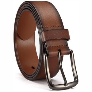 New 2025 Wholesale Customizable Men's Vintage Cowhide <b>Leather</b> <b>Belt</b> with Alloy Buckle High Quality Casual Design - Product Image 1