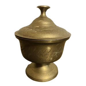 Ollas Khajoor Vintage de Latón de Alta Calidad con Grabado y Acabado Pulido para el Hogar y Restaurantes, Utensilios de Cocina, Olla para Dátiles Árabes - Product Image 1