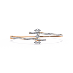 Magnifique bracelet et jonc en or 18 carats avec diamants de laboratoire - Product Image 4