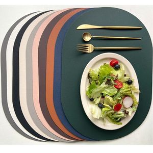Custom Logo Heat Insulation <b>Placemat</b> Wholesale Stain Resistant Synthetic <b>Leather</b> Table Mat Set for Restaurant Hotel Home Decor - Product Image 1