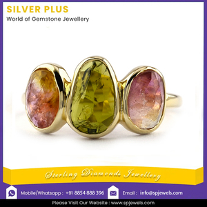 Anillo de compromiso de turmalina de sandía de oro sólido de 14K más vendido, joyería de moda de diseño elegante para bodas y fiestas - Product Image 2