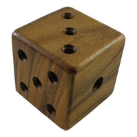Dés en bois à coins carrés et colorés pour le divertissement familial avec divers motifs