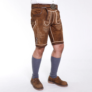 Nouveautés 2025 Hommes élégants Short bavarois traditionnel Oktoberfest Lederhosen couleur marron personnalisé avec short bavarois - Product Image 3