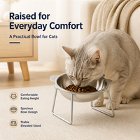 Supports surélevés en acier inoxydable pour gamelles de chat : hauteur confortable pour manger et maintien des zones d'alimentation plus propres