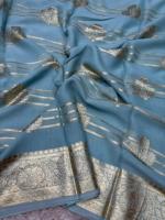 Apparence de célébrité pure viscose Georgette party wear saree avec viscose dola blouse
