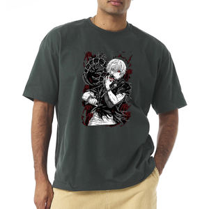 Camiseta lavada con ácido Vintage con logotipo personalizado para hombre, camiseta de gran tamaño en blanco de algodón pesado desgastado, camiseta de 100% algodón para hombre - Product Image 1