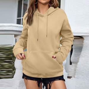 Venta al por mayor de sudaderas con capucha lisas de gran tamaño para mujer OEM logotipo personalizado 470GSM algodón pulóver polar peso pesado Sudadera con capucha fábrica - Product Image 2