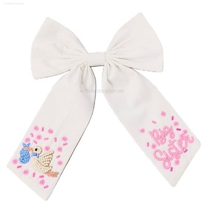 Indian Handcrafted Beaded <b>Bows</b> for Women and Kids Embellished Hair <b>Clips</b> Accessory Alligator Seed Bead Design - Product Image 4