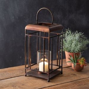 Meilleure offre Lanterne en métal pour la maison Lanterne de camping intérieure/extérieure avec verre Lanterne décorative pour la maison de Noël - Product Image 3