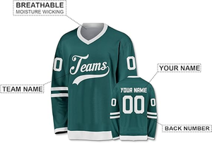 Uniforme de hockey sur glace personnalisé sublimé respirant, vêtements de sport, nouveau maillot de hockey sur glace 100% coton, pull unisexe, imperméable, anti-UV - Product Image 4