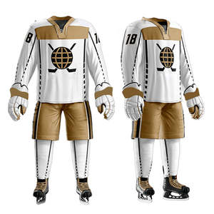 Ensemble de hockey sur glace unisexe de haute qualité imprimé par transfert thermique pour adultes maillot de sport de plein air kit d'uniforme personnalisé OEM 100% - Product Image 4