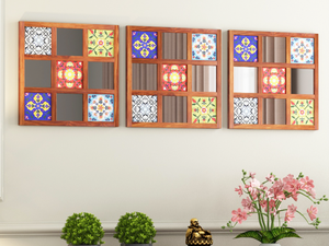 Espejo de pared hecho a mano con marco de madera y esmalte para el hogar, oficina, pasillo, sala de exposición, restaurante y uso diario - Product Image 4