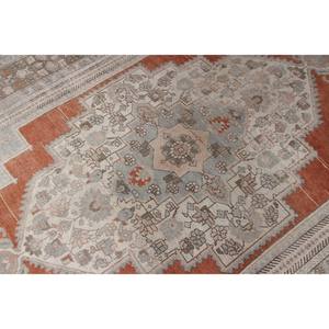 Alfombra Turca Vintage, Alfombra de 7.1x12.5 pies, Alfombra de Lana con Diseño Floral Verde y Naranja - Product Image 2